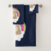 Niedliche braune Fahne, meditierend auf einer Wolk Badhandtuch Set (Insitu)