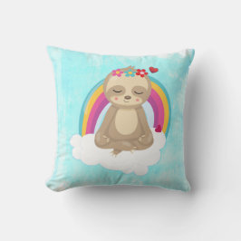 Niedliche braune Fahne, meditierend auf einer Wolk Kissen