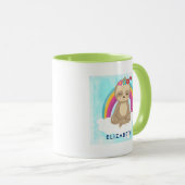 Niedliche braune Fahne, meditierend auf einer Wolk Tasse (VorderseiteRechts)