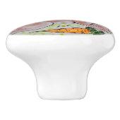 Niedliche braune, grüne Kaninchen Karotten Niedlic Keramikknauf (Seitenansicht)