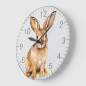 Niedliche Braune Hasen Große Wanduhr (Winkel)