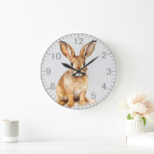 Niedliche Braune Hasen Große Wanduhr (Zuhause)