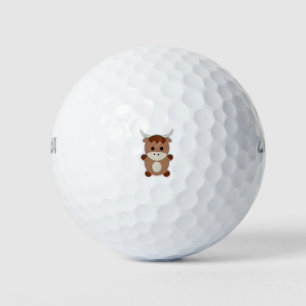 Niedliche Braune Kuh Golfball