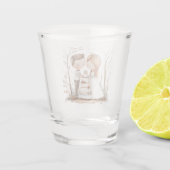 Niedliche Bräune mit Kuchen Schnapsglas (Rückseite)