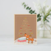 niedliche braune Pudel Weihnachtskarte Feiertagspostkarte (Stehend Vorderseite)