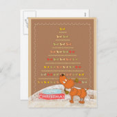 niedliche braune Pudel Weihnachtskarte Feiertagspostkarte (Vorne/Hinten)