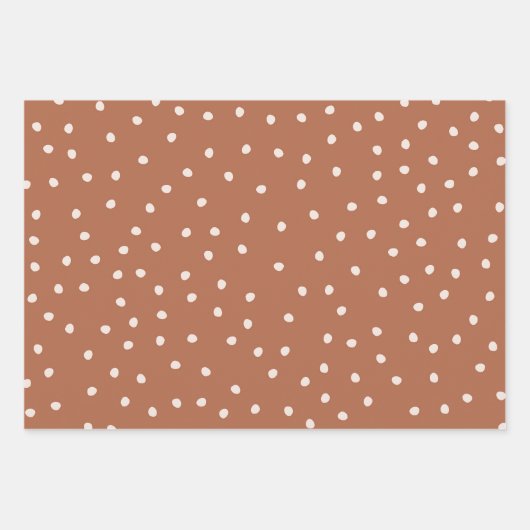 Niedliche braune Punkte Geschenkpapier Set (Vorderseite 3)