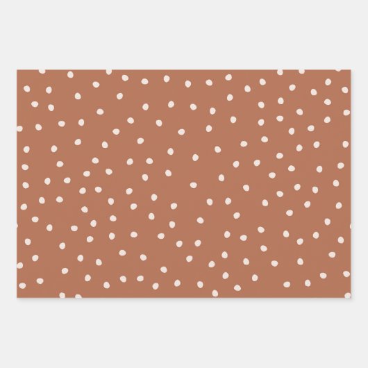 Niedliche braune Punkte Geschenkpapier Set (Vorderseite)