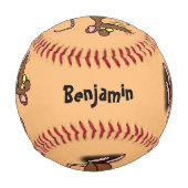 Niedliche braune Ratte hält Cartoon hoch Baseball (Rückseite)