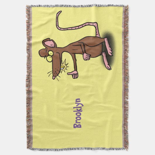 Niedliche braune Ratte hält Cartoon hoch Decke (Vorderseite Vertikal)