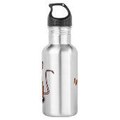 Niedliche braune Ratte hält Cartoon hoch Edelstahlflasche (Rückseite)