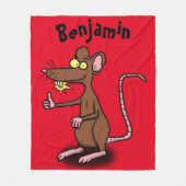 Niedliche braune Ratte hält Cartoon hoch Fleecedecke (Vorderseite)