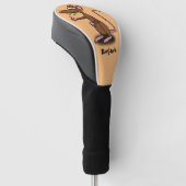 Niedliche braune Ratte hält Cartoon hoch Golf Headcover (angewinkelt)