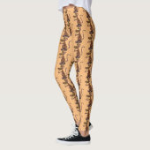 Niedliche braune Ratte hält Cartoon hoch Leggings (Links)