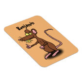 Niedliche braune Ratte hält Cartoon hoch Magnet (Rechte Seite)