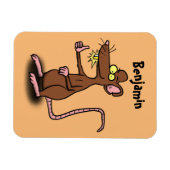 Niedliche braune Ratte hält Cartoon hoch Magnet (Horizontal)