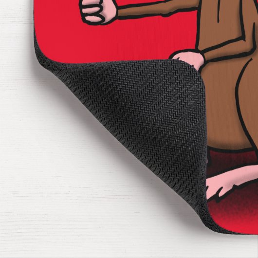 Niedliche braune Ratte hält Cartoon hoch Mousepad (Ecke)
