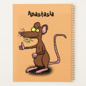 Niedliche braune Ratte hält Cartoon hoch Planer (Rückseite)