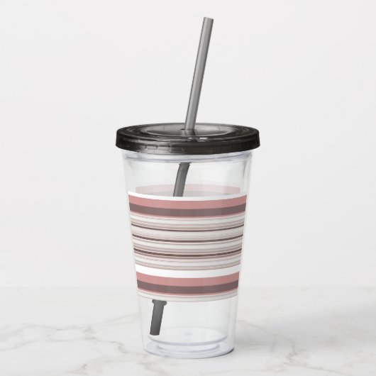 Niedliche, braune Streifen Acryltrinkbecher (Rückseite)