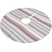 Niedliche, braune Streifen Polyester Weihnachtsbaumdecke (Schrägansicht)