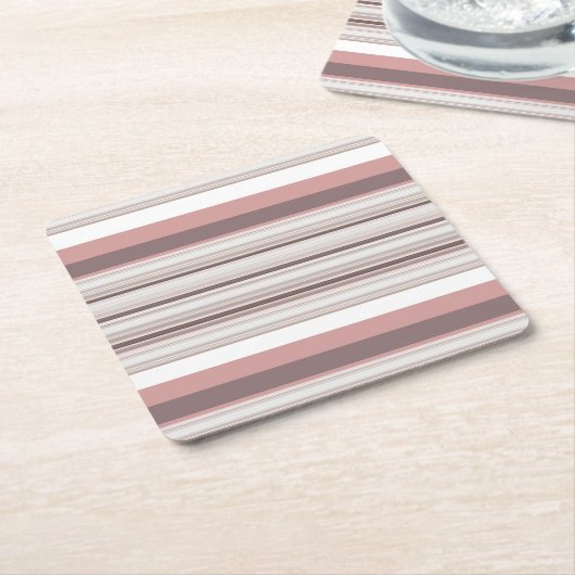 Niedliche, braune Streifen Rechteckiger Pappuntersetzer (angewinkelt)