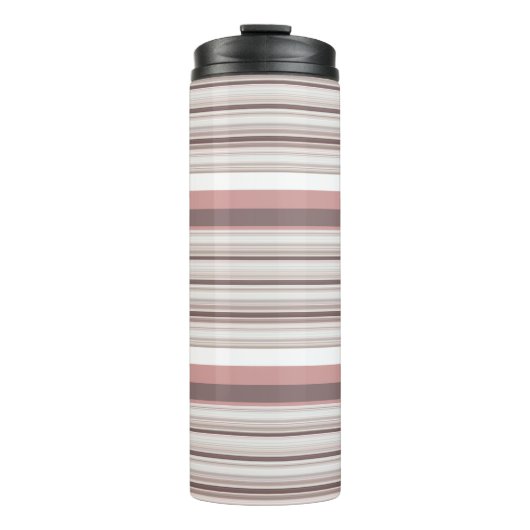 Niedliche, braune Streifen Thermosbecher (Vorderseite)