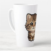 Niedliche braune Tabby-Kätzchen-Latte-Mug Milchtasse (Linke Ecke)