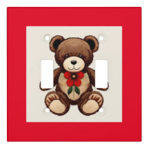 Niedliche Braune Teddy Bear Light Switch Abdeckung