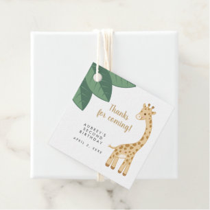 Niedliche Bräune und braune Giraffe danke Geschenkanhänger