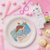 Niedliche Braune Wasserfarbe Hirsche Rustikale Ele Pappteller (Party)