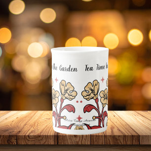 Niedliche Bräuner "TEE IN GARTEN" Porzellantasse