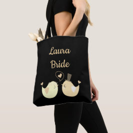 Niedliche Braut aus Schwarz und Creme Tasche