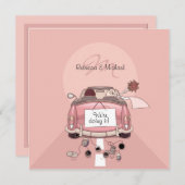 Niedliche Braut & Gräuel Rosa Einladungen (Vorne/Hinten)