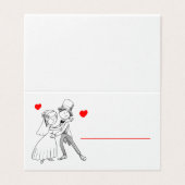 Niedliche Braut Groom Cartoon Red Wedding Brautpar (Außenseite Aufgefaltet)