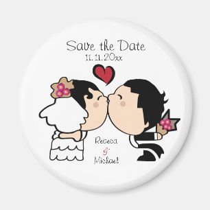 Niedliche Braut-u. Bräutigam-Save the Date Magnet