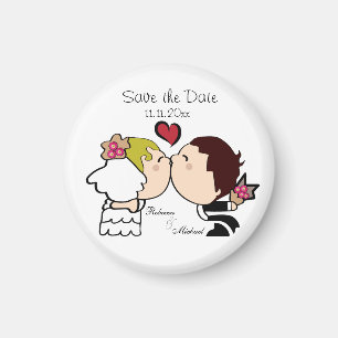 Niedliche Braut-u. Bräutigam-Save the Date Magnet