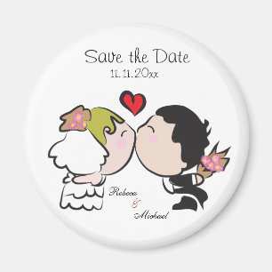 Niedliche Braut-u. Bräutigam-Save the Date Magnet