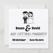 Niedliche Braut und Bräuche Save the Date (Vorderseite)