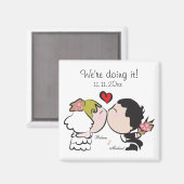 Niedliche Braut und Gräuel "wir tun es" Save the D Magnet (Vorderseite/Rückseite)