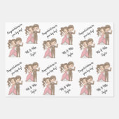 Niedliche Braut und Groom-Namen Weiß Geschenkpapier Set (Vorderseite 2)