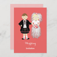 Niedliche Braut und Groom Scottish Wedding Theme