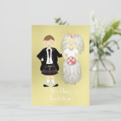 Niedliche Braut und Groom Scottish Wedding Theme Einladung (Stehend Vorderseite)
