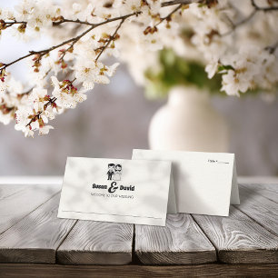 Niedliche Braut- und Groomhochzeit-Platzkarte Platzkarte