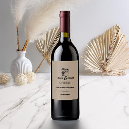 Niedliche Braut- und Kräuterweinflasche Weinetikett