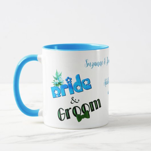 Niedliche Braut und Personalisierte Hochzeit Tasse (Links)