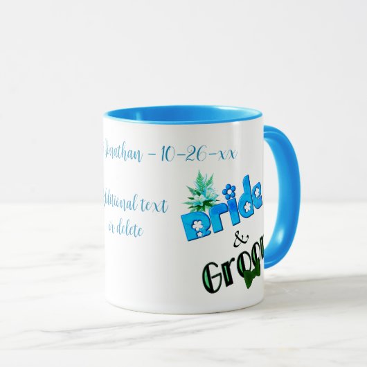Niedliche Braut und Personalisierte Hochzeit Tasse (VorderseiteRechts)