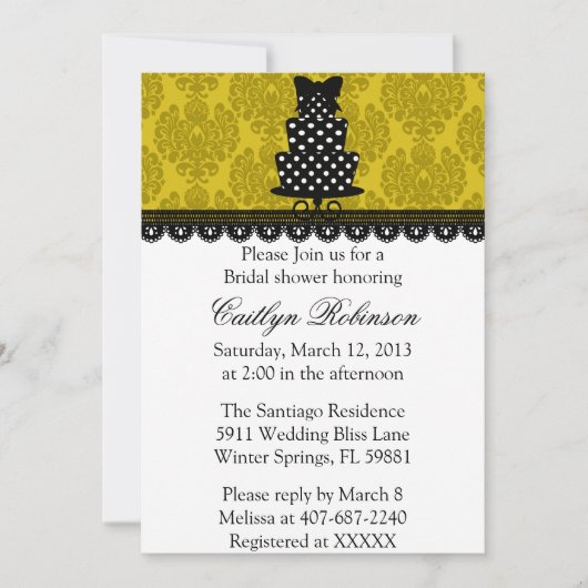 Niedliche Brautdusche Einladung (Vorderseite)