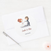 Niedliche Brautgroom-Hochzeit Runder Aufkleber (Umschlag)