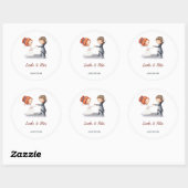 Niedliche Brautgroom-Hochzeit Runder Aufkleber (Blatt)