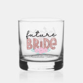 Niedliche Brautpaarung Whiskyglas (Rückseite)